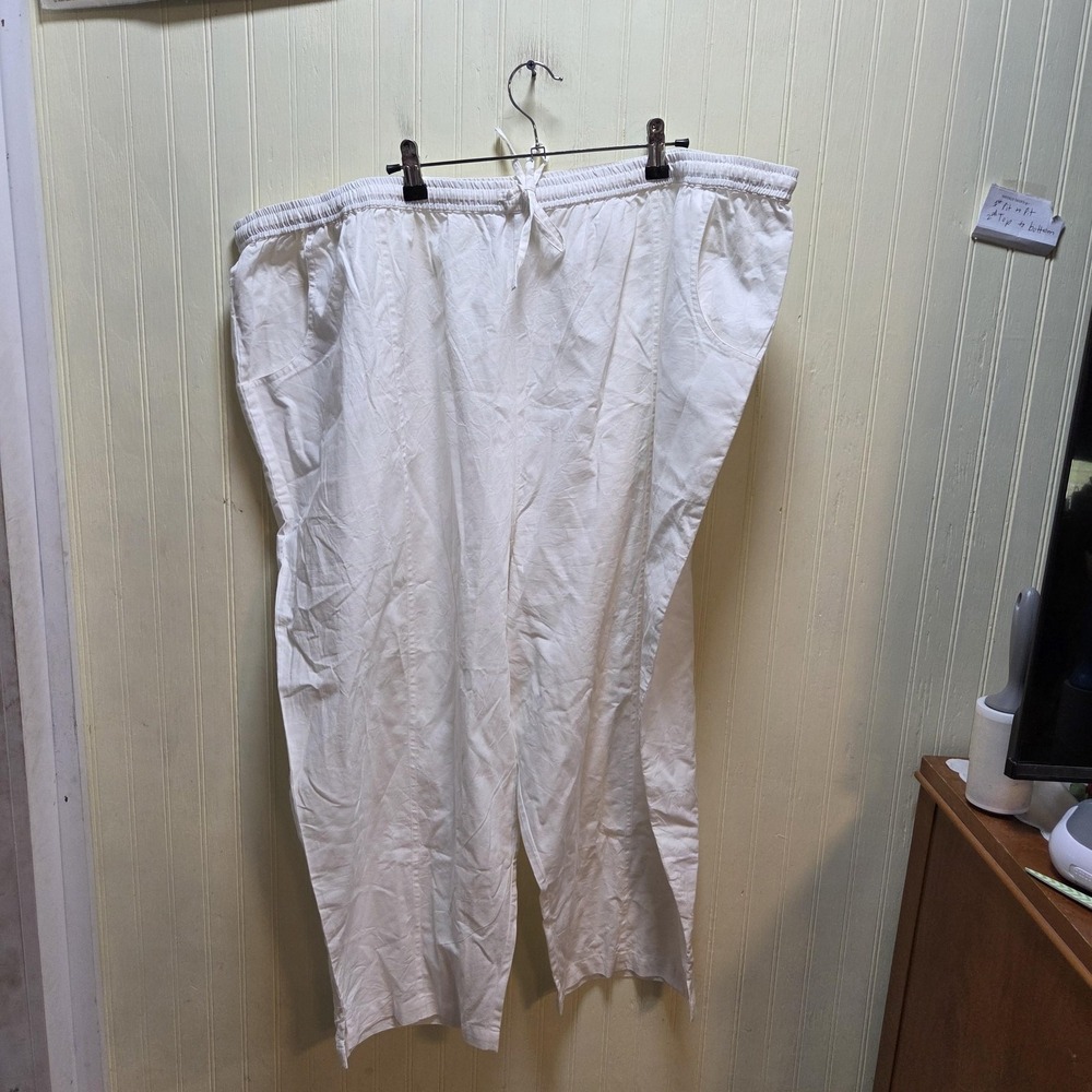 CW Classics Pants Mens 4XL White Elastic Waist Drawstring Sweatpants Workwear